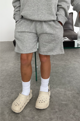 Mini boys melange grey premium essential shorts
