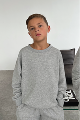 Mini melange grey premium essential sweater