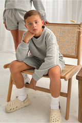 Mini melange grey premium essential sweater