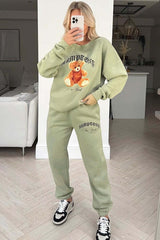 Teddy Hamptons New York Sage Printed Loungewear Sweater Set