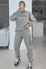 Health & Fitness Grey Sweater Jogger Loungewear Set Loungewear