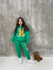 Mini Self Love Teddy Green Sweater Loungewear Set Loungewear