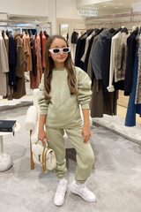 Mini Sage Essential Sweater Oversized Loungewear Set Loungewear