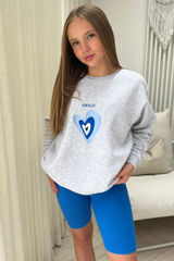 Mini Island Summer Grey Embroidered Sweater Tshirt