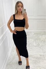 Vivian black two piece skirt co ord Co Ord