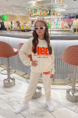 Mini Vibes Ecru Oversized Sweater Loungewear Set Loungewear