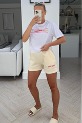 Saint Tropez Pink & Ecru Printed Tee Short Coord Co Ord