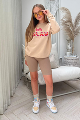 Mini Milan Italy Zigzag Beige Printed Sweater Tshirt