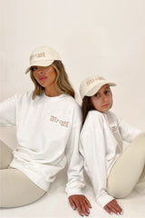 Mini Self Care White Crew Neck Sweater