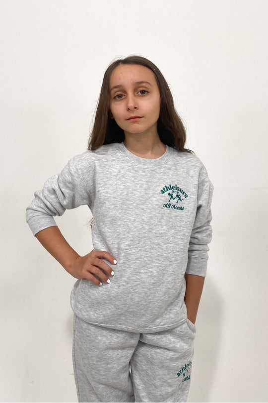 Mini athleisure grey crew new sweater