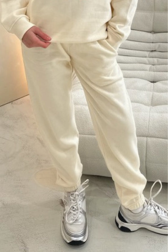 Mini ecru premium essential joggers