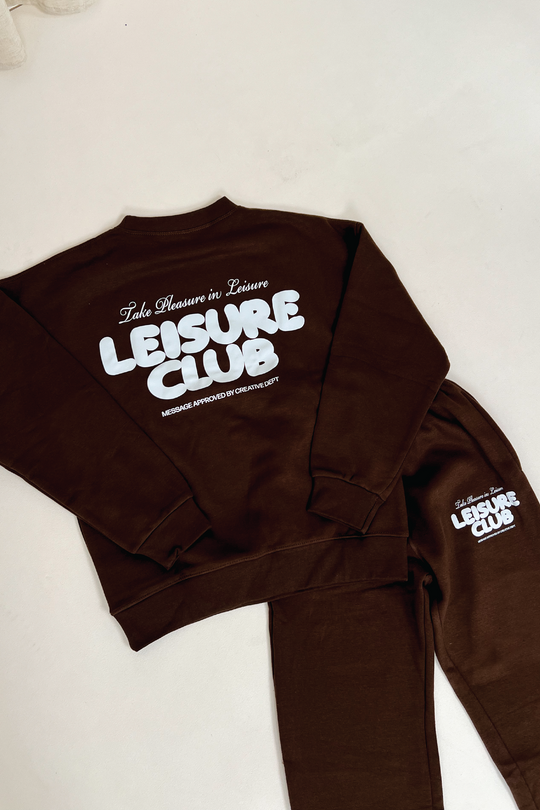 Mini chocolate leisure club oversized sweater loungewear set