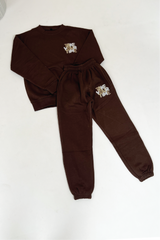 Mini chocolate take your time printed oversized sweater loungewear set