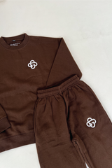 Mini chocolate G Monogram embroidered sweater loungewear set