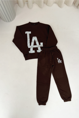 Mini chocolate LA printed sweater loungewear set