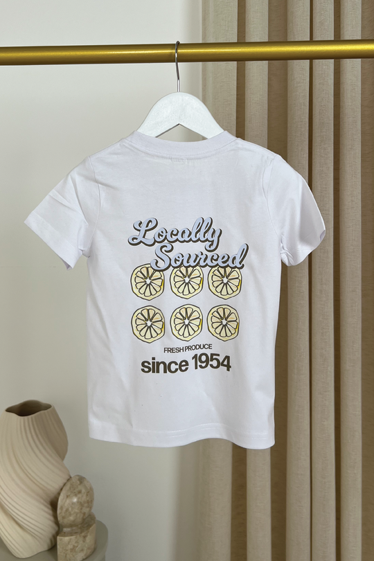 Mini Baby Lemons white front & back printed t-shirt