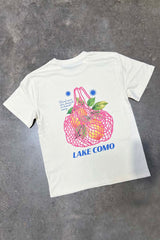 Lake como cream printed heavyweight oversized t-shirt