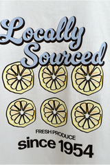 Lemons white back print heavyweight oversized t-shirt