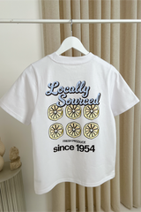 Lemons white back print heavyweight oversized t-shirt