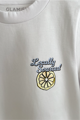 Lemons white back print heavyweight oversized t-shirt