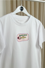 Sardines white printed heavyweight oversized t-shirt