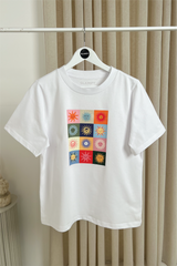 Sun white printed heavyweight oversized t-shirt