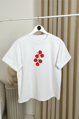 Tomato white front & back printed heavyweight oversized t-shirt