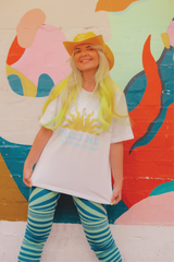 Stone circle white heavyweight printed t-shirt