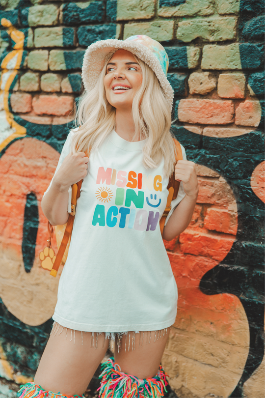 Missing in action faded bone heavyweight printed t-shirt