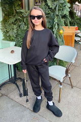 Mini Glamify Black Essential Sweater Loungewear Set Loungewear