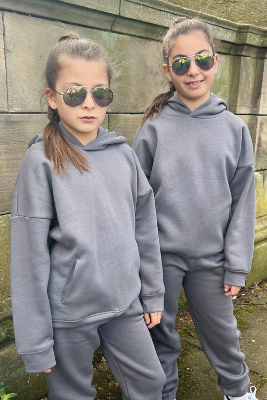 Mini steel grey premium essential hoodie