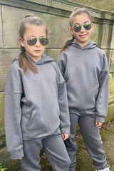 Mini steel grey premium essential hoodie