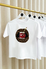 Mini leopard lips white printed t-shirt