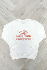 Mini Pumpkin Patch White Embroidered Sweater Hoodie
