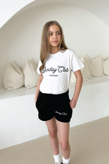 Mini Sunday club white embroidered t-shirt