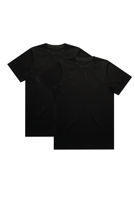 MULTI PACK TWO BLACK HEAVY WEIGHT T-SHIRTS