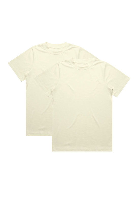 MULTI PACK TWO BUTTER YELLOW  HEAVY WEIGHT T-SHIRTS