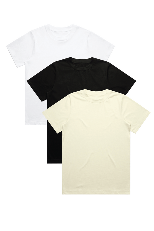 MULTI PACK THREE MIXED HEAVY WEIGHT T-SHIRTS