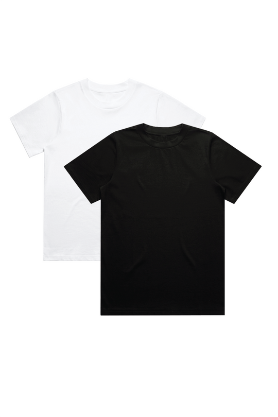 MULTI PACK WHITE & BLACK HEAVY WEIGHT T-SHIRTS