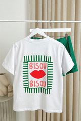 Biscou white printed heavyweight oversized t-shirt
