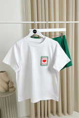 Biscou white printed heavyweight oversized t-shirt