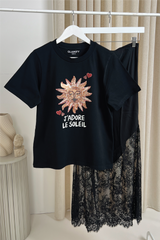 J'adore black heavyweight printed t-shirt