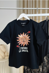 J'adore black heavyweight printed t-shirt