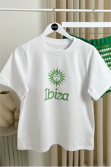 Ibiza white printed heavyweight oversized t-shirt