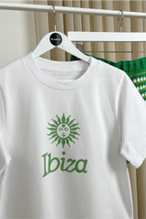 Ibiza white printed heavyweight oversized t-shirt