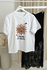 J'adore white heavyweight printed t-shirt