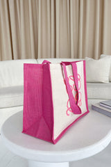 Gege Pink Embroidered Large Tote Bag