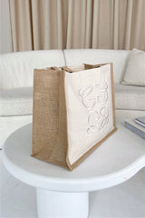 Gege Neutral Embroidered Large Tote Bag