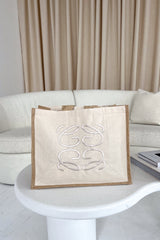 Gege Neutral Embroidered Large Tote Bag