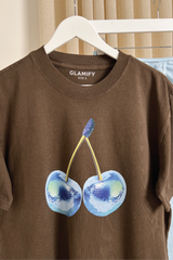 Blue Cherry mocha heavyweight printed t-shirt